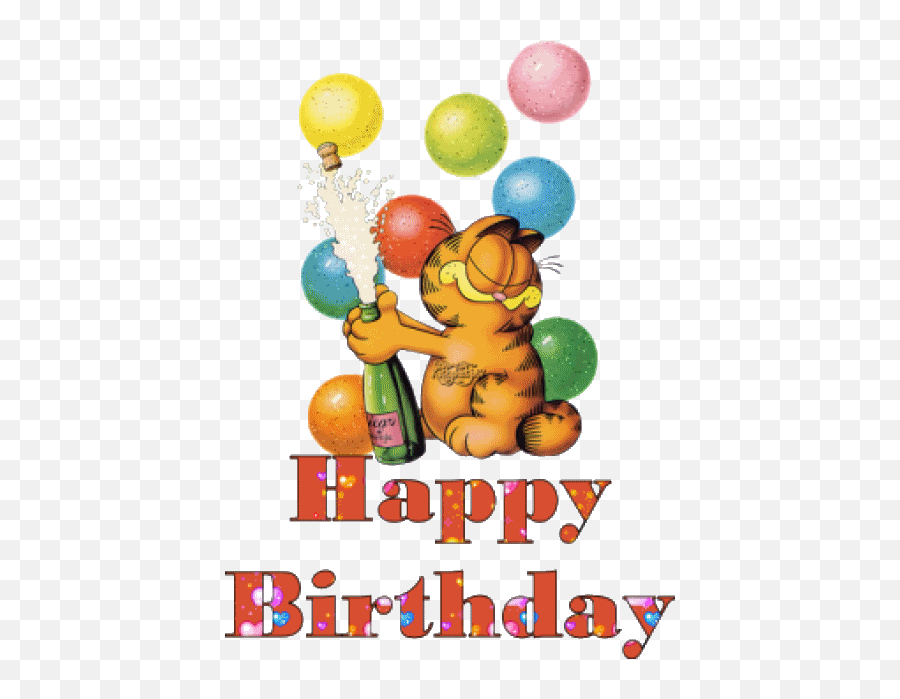 Pin - Garfield Happy Birthday Gif Emoji,Happy Birthday In Emoji