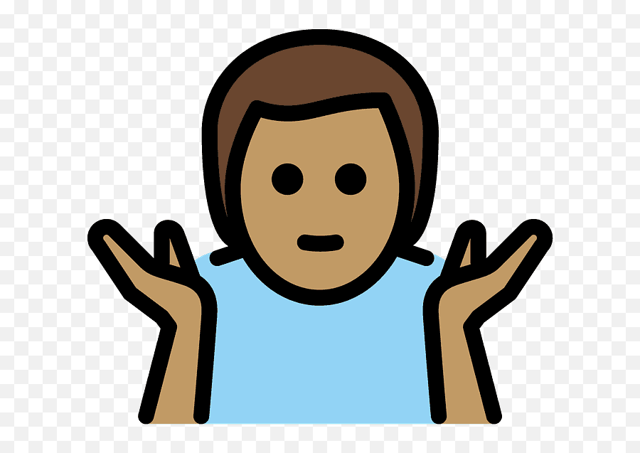 Man Shrugging Emoji Clipart - Homme Qui Hausse Les Épaules Dessin,Sgrug Emoji