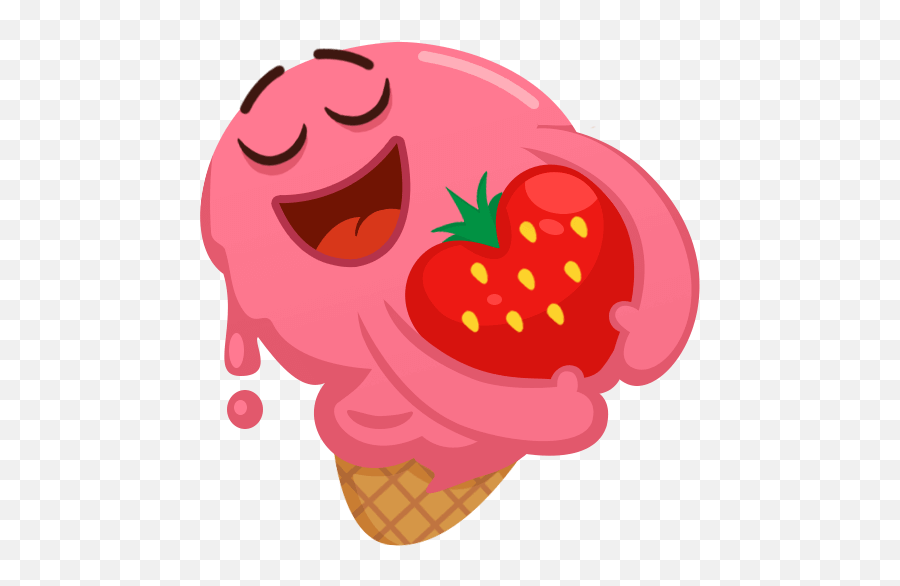 Pinky Ice - Cream Cone Sticker For Imessage By Hiep Nguyen Girly Emoji,Ppap Emoji