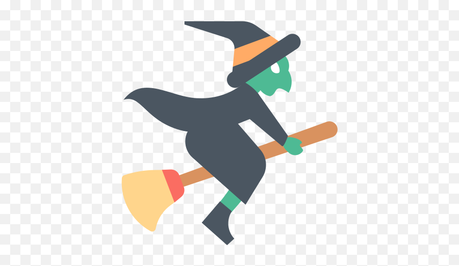 Broom Flying Halloween Witch Icon - Free Download Fictional Character Emoji,Brooom Discord Emoticon