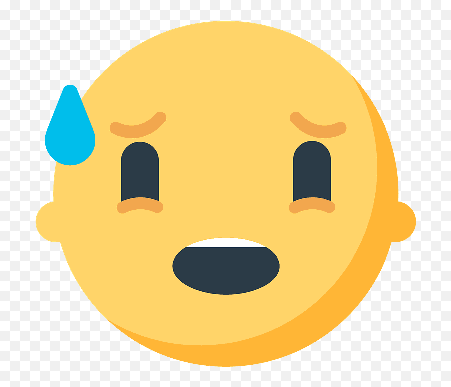 Anxious Face With Sweat Emoji Clipart - Mozilla Emoji Anxious,Blue Worried Emoji