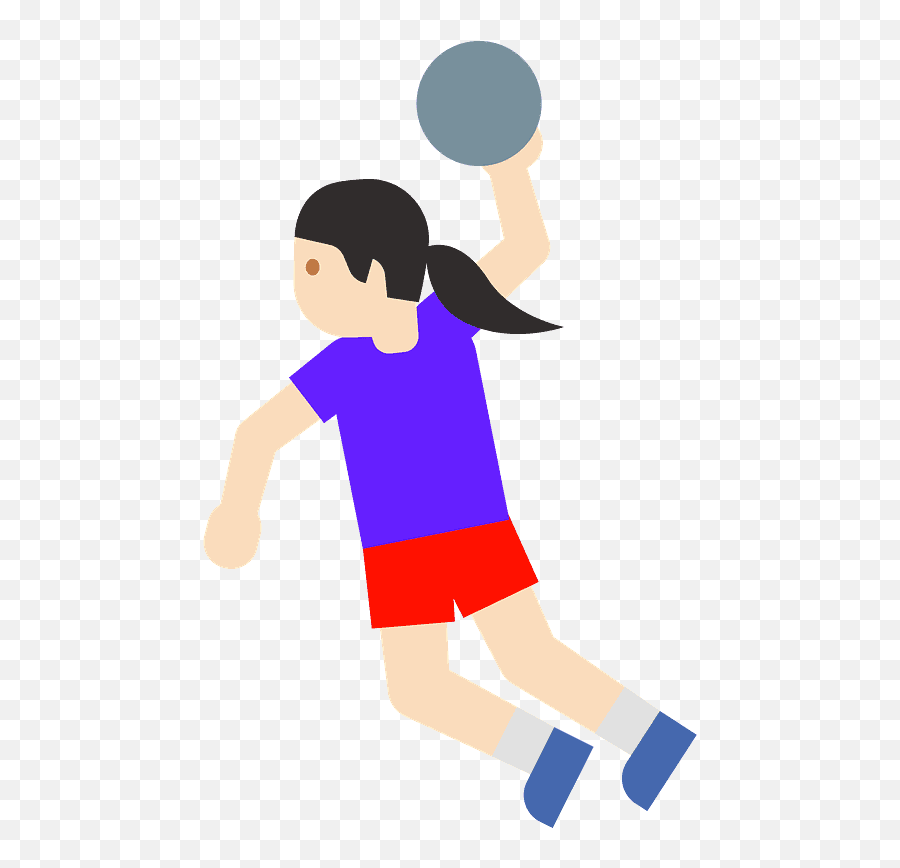 Woman Playing Handball Emoji Clipart - Handball Player,Woman Playing Handball An Toilet Emoji