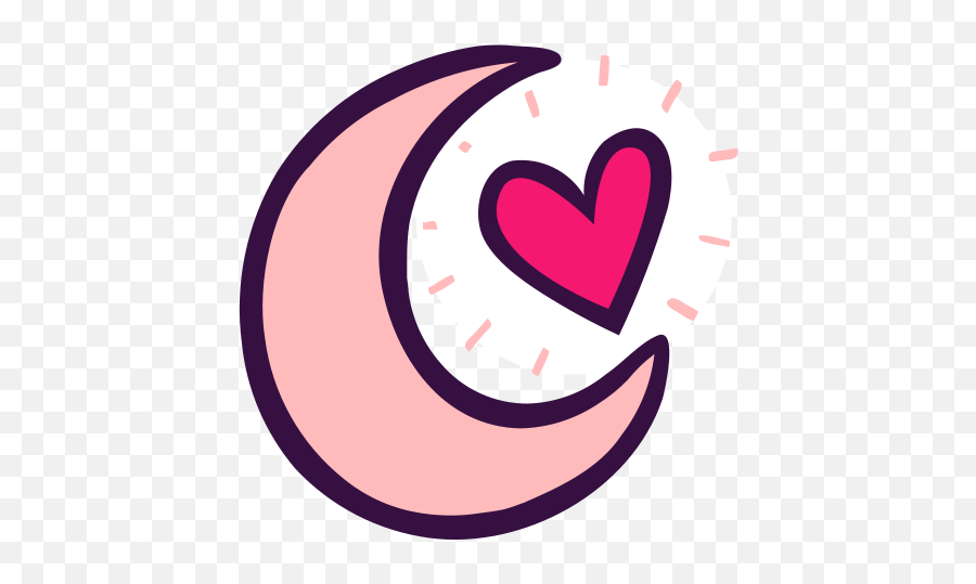 Crescent Evening Heart Moon Night Romance Sleep Free - Media Luna Rosa Png Emoji,Crescent Moon Phases Emoji For Computer