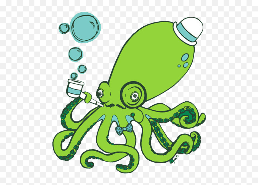 Octopus Kraken Green Comic Sticker - Transparent Kraken Clipart Emoji,Kraken Emoji