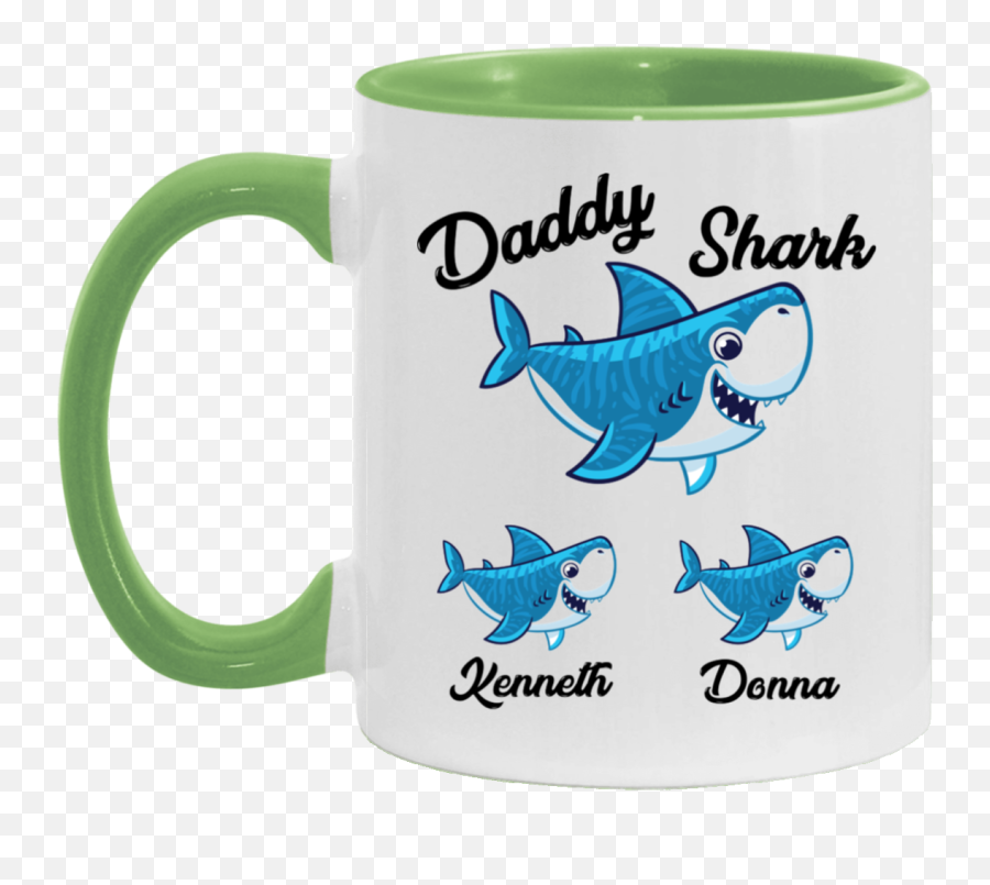 Baby Shark Birthday Party Girl Boy Daddy Shark Kenneth Donna Funny Personalized Coffee Mugs Gift - Coffee Mug Emoji,Birthday Theme Ideas Emojis
