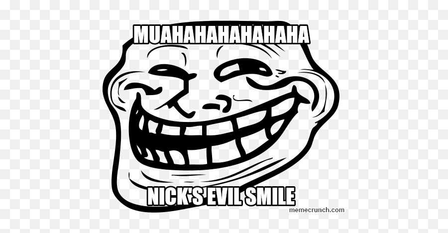 Download Hd Alucard Drawing Evil Smile Picture Transparent - Thank For Watching Troll Face Emoji,Mad Emoji Meme