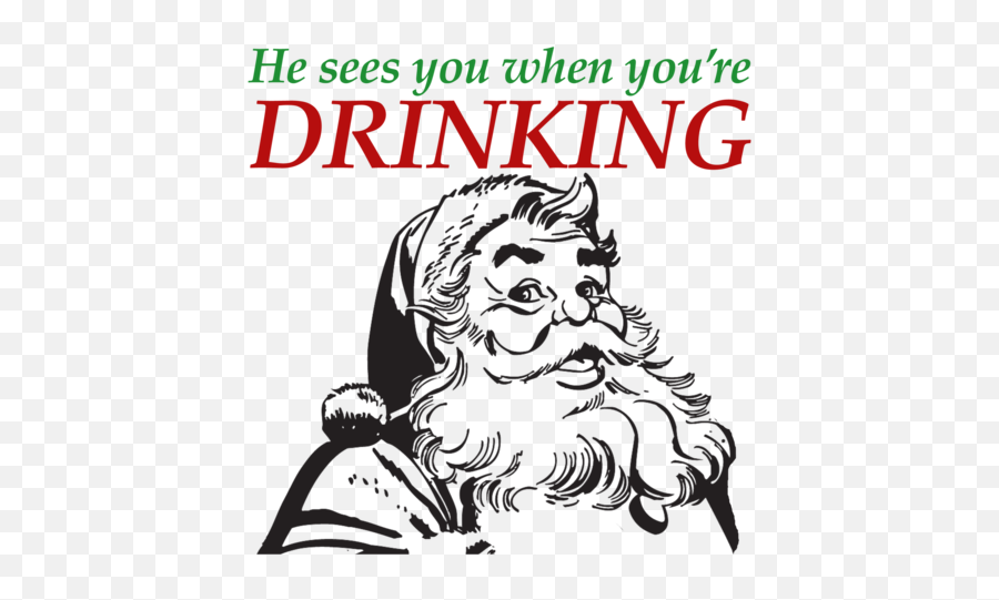 He Sees You When Youu0027re Drinking Funny Santa Christmas T - Shirt Emoji,Santa Cool Emoji