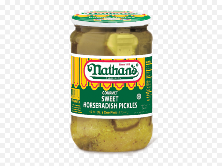 Gourmet Sweet Horseradish Pickles Nathanu0027s Famous Emoji,Thinking Pickle Emoticon