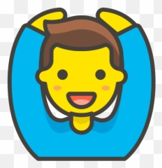 Man Gesturing Ok Emoji - Emoji Con Los Brazos Arriba,Ok Emoji Png