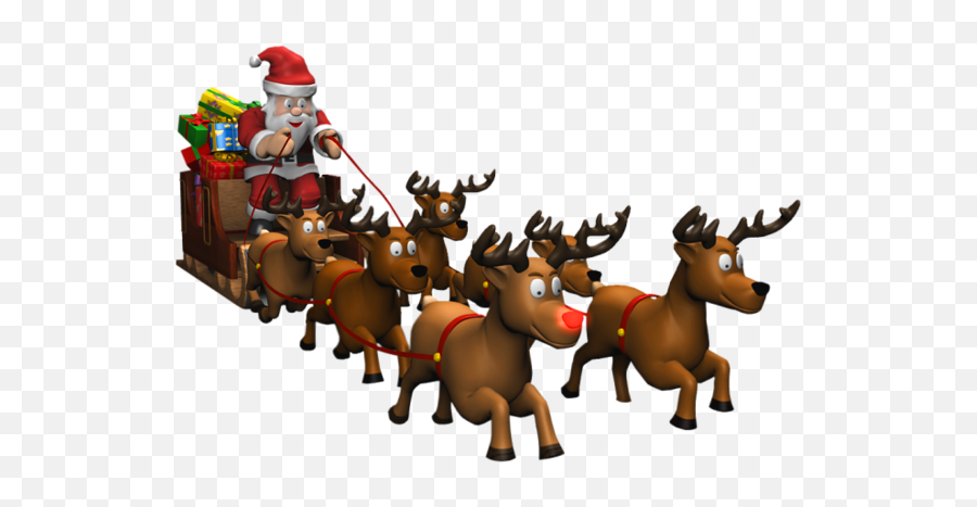 Santa Sleigh Reindeer Sticker By Territales - Transparent Animated Santa Sleigh Gif Emoji,Santa Sleigh Emoji