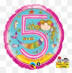 Age 5 Mermaid Polka Dots Qualatex Foil - 2 Éves Kislánynak Szülinapi Köszönt Emoji,Ellen's Emoji Explosion