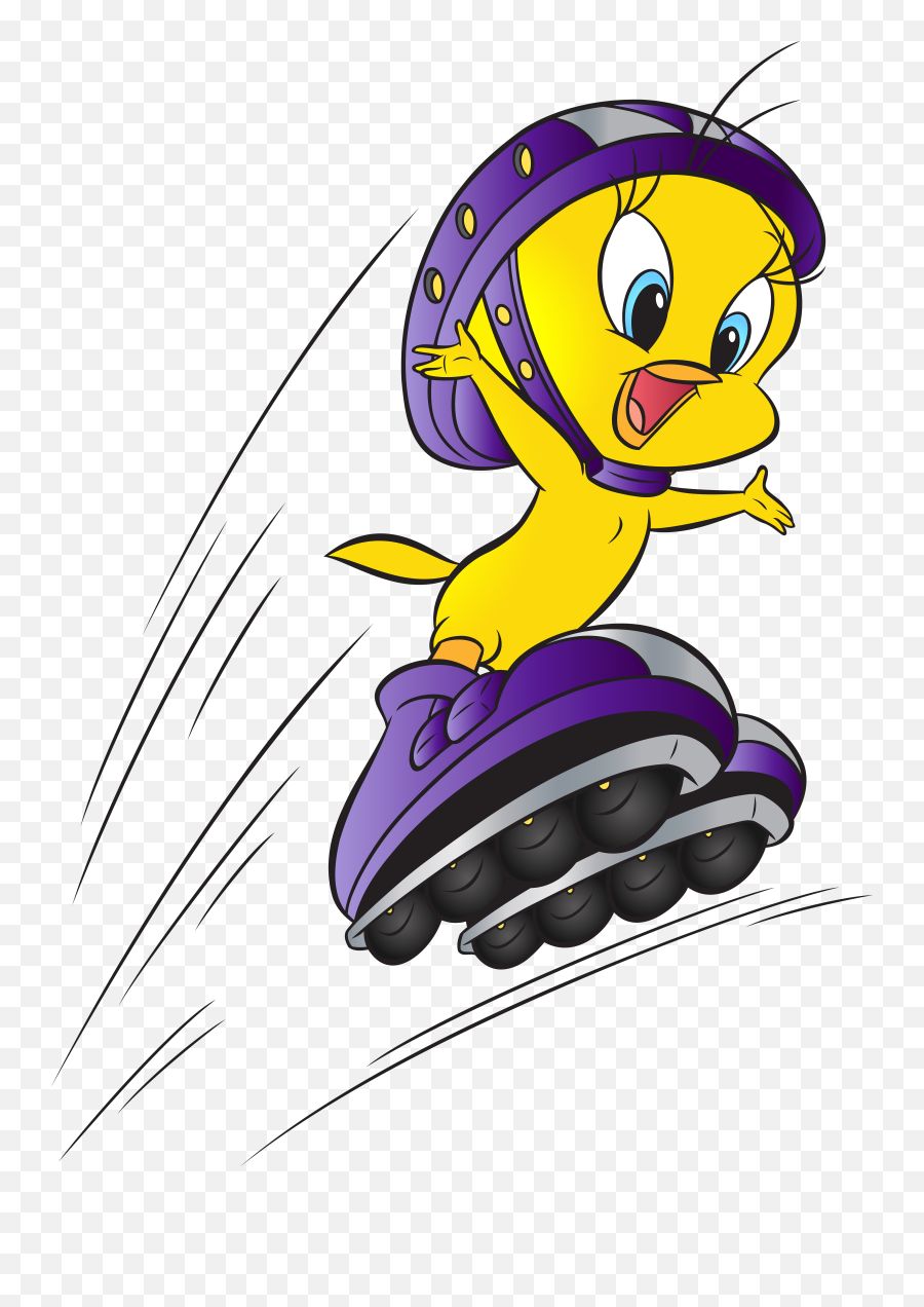 Tweety With Roller Skates Clip Art Png - Bugs Bunny Roller Skates Emoji,Roller Skate Emoji