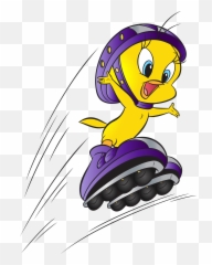 Tweety With Roller Skates Clip Art Png - Bugs Bunny Roller Skates Emoji,Roller Skate Emoji