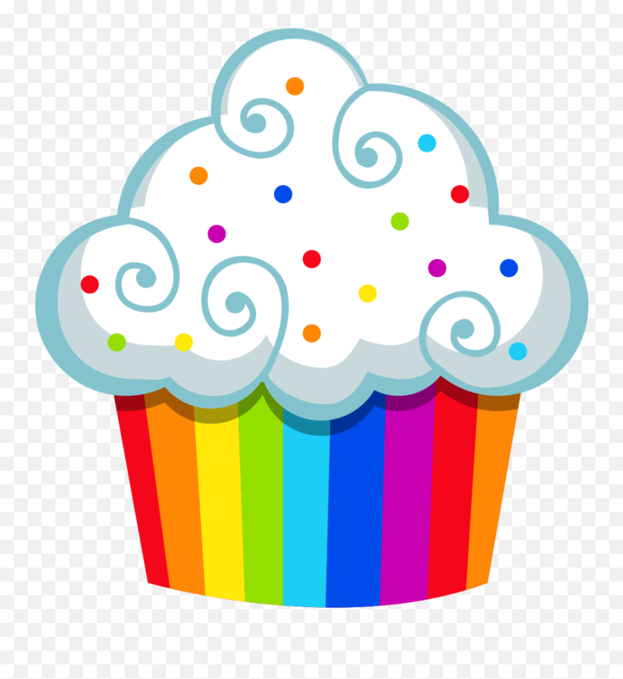 Clipart Cupcake Rainbow Color - Cupcakes Clipart Emoji,Cupcake Emoji Hearts