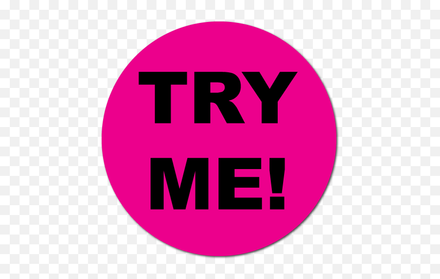 1 Inch Circle Try Me Fluorescent Pink Roll Of 100 Stickers - Ryc Emoji,Black Metal Emoticon Sticker