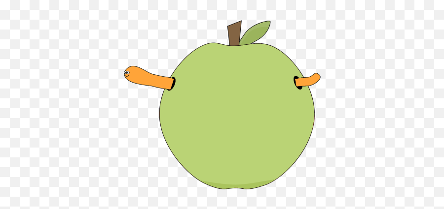 Apple And Worm Clip Art - Green Apple With Worm Clipart Emoji,Apple With Worm Emoticon