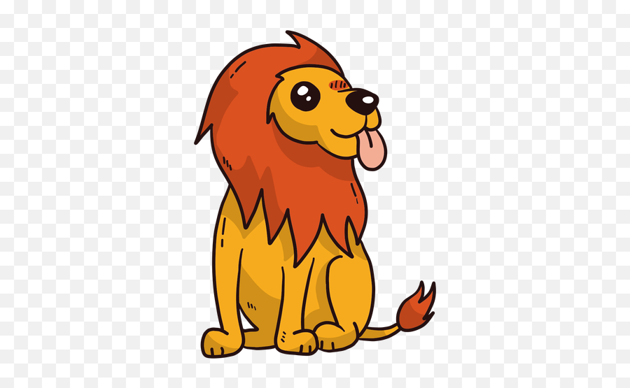 Cute Lion King Mane Tail Flat Transparent Png U0026 Svg Vector - Animal Figure Emoji,Lion Dog Emoticon