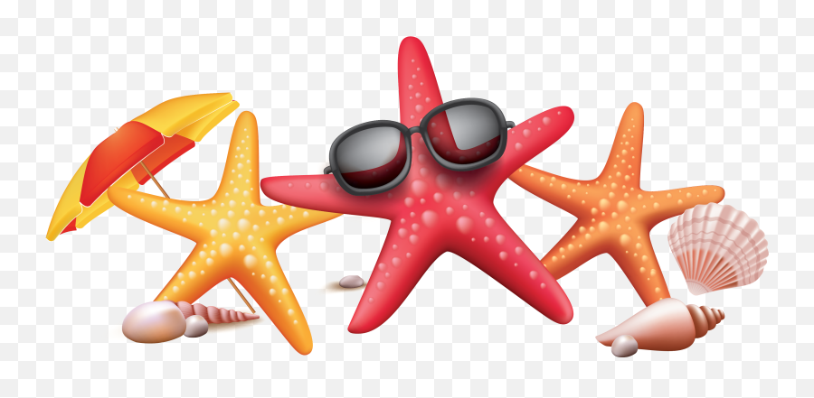 Vector Color Seaside Starfish Sunglasses Creative - Summer Summer Star Fish Png Emoji,Starfish Emoticon For Facebook
