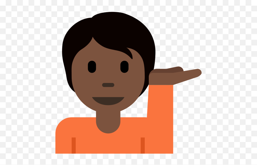 Person Reporting With Raised Hand With Dark Skin Tone - Clip Art Emoji,Shiverring Man Emoticon Animated
