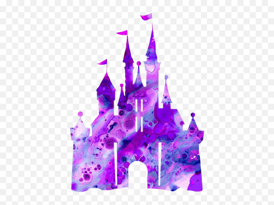 Disney Purple Castle Sticker By Abbie - Watercolor Disney Castle Silhouette Emoji,Disney Castle Emoji