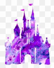 Disney Purple Castle Sticker By Abbie - Watercolor Disney Castle Silhouette Emoji,Disney Castle Emoji