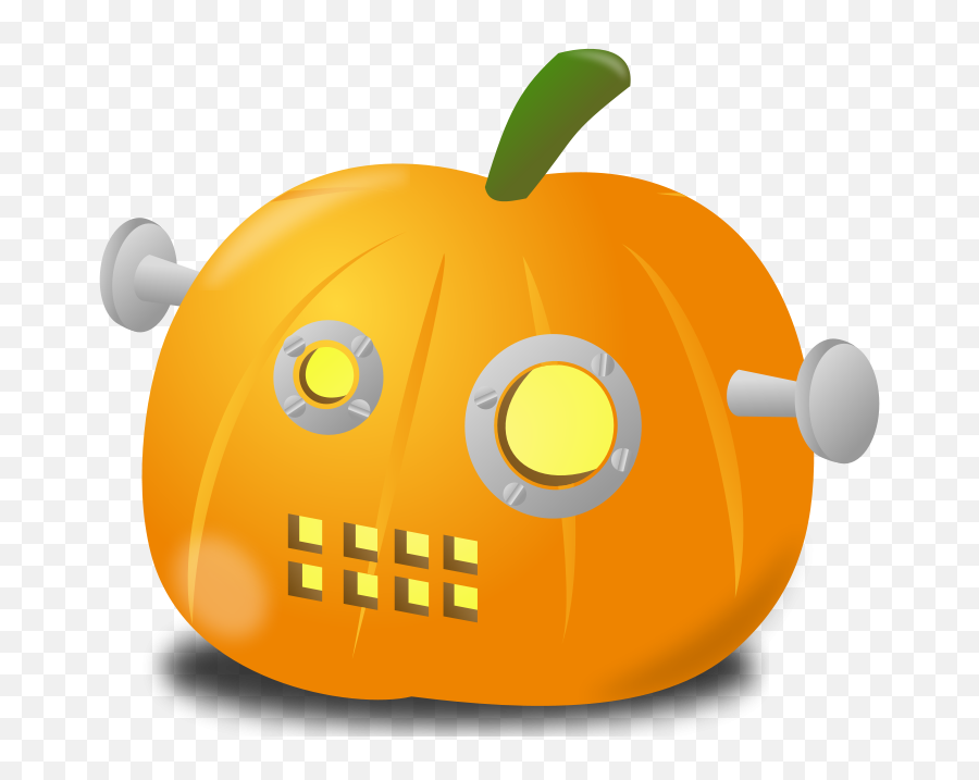 Free Clip Art - Robot Pumpkin Emoji,Heart Eye Emoji Pumpkin Carving