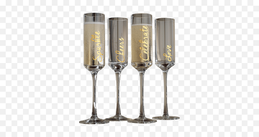 Home Furniture U0026 Diy Set Of 4 Glitter Champagne Flutes - Champagne Glass Emoji,Champange Emoji