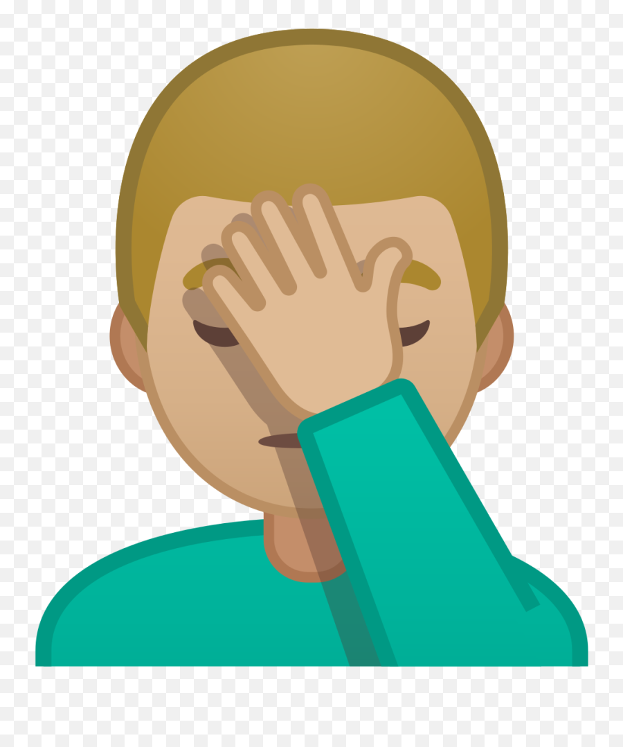 Man Facepalming Medium Light Skin Tone - Transparent Background Facepalm Emoji Png,Emoji Skin Tone