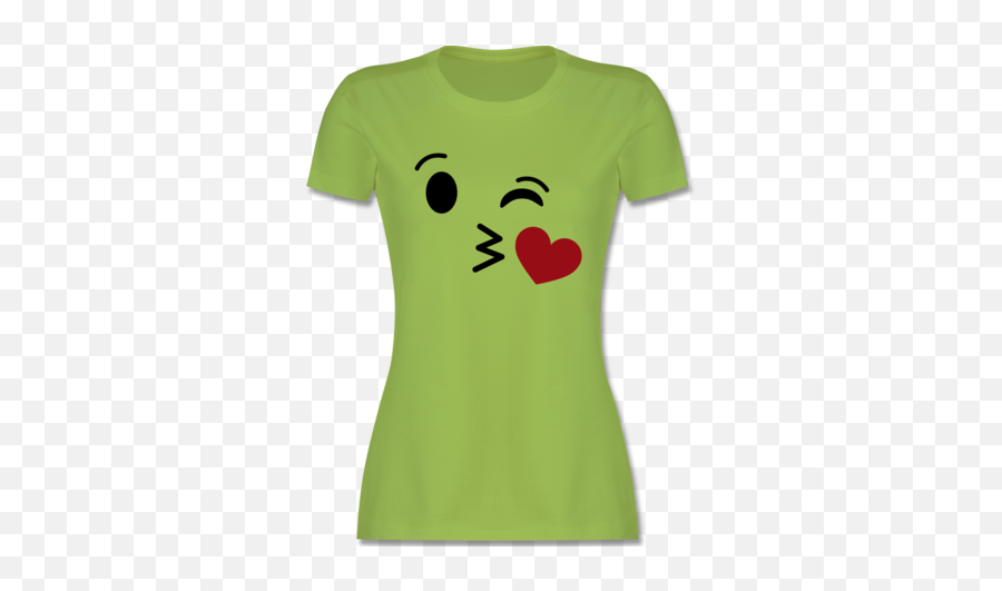 Karneval U0026 Fasching Kuss Emoticon Karneval Damen Premium T - Shirt Hellgrün Xl Short Sleeve Emoji,Kussmund Emoticon