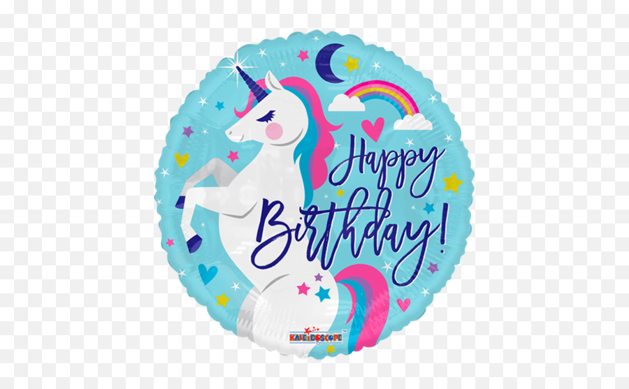 Estándar - 18 A 22 Pulgadas U2013 Etiquetado Coleccionsin Sticker Unicorn Happy Birthday Emoji,Emoticon Con Birrete