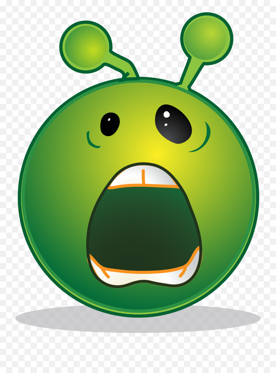 Scared Scream Emoji - Alien Smiley Full Size Png Download Alien Smiley,Scared Emoji