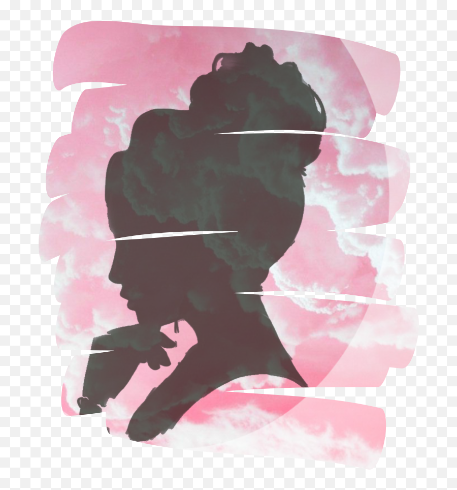 Silhouette Lady Thinking Female Sticker By B - Hair Design Emoji,Thinking Emoji Text Art