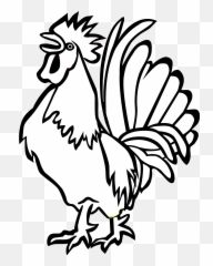 Black And White Line Art Clipart - Rooster Clipart Black And White Emoji,Singing Emojis In Black And White