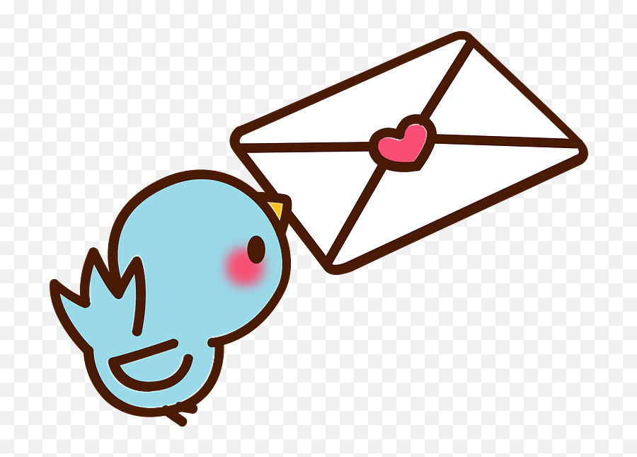 Love Letter Taken By Blue Bird Clipart Free Download - Love Letter Cliparts Emoji,Wine And Love Letter Emojis