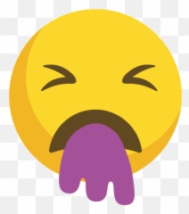 Vinilo Pared Emoji Que Vomita Morado - Happy,Emojis Negros Y Blancos