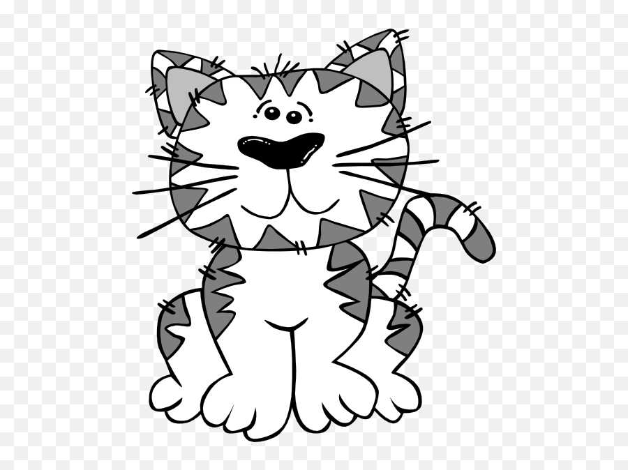 Cat Cartoon White Gray Clip Art - Cat Clipart Free Emoji,Grey Cat Emoticons For Facebook
