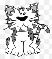 Cat Cartoon White Gray Clip Art - Cat Clipart Free Emoji,Grey Cat Emoticons For Facebook