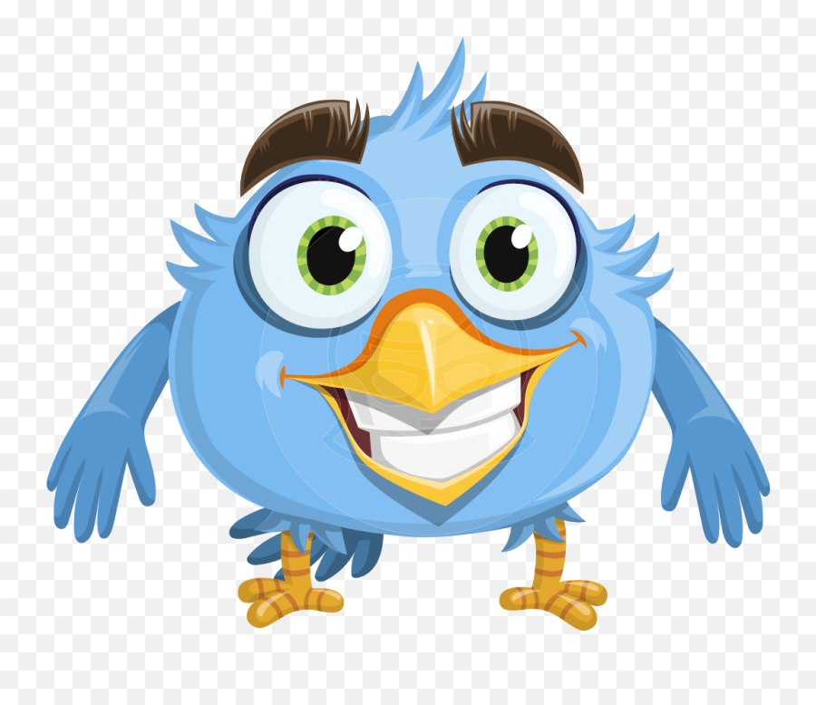 Pin - Cartoon Blue Bird Shocked Emoji,Big Bird Emoticons