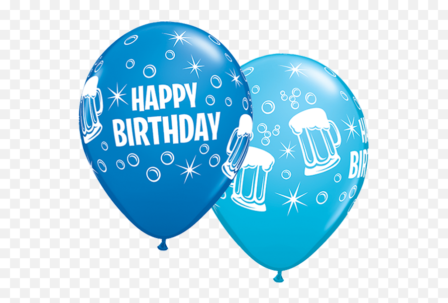 25 X 11 Happy Birthday Beer Mugs Assorted Qualatex Latex - Globos De Bob Esponja Emoji,Emoji Birthday Banner