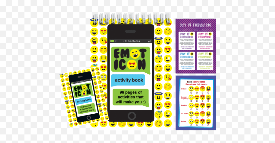 Download Emoji Activity Book - Iscream Emoji Activity Book Mobile Phone,Emoji With A Book Image