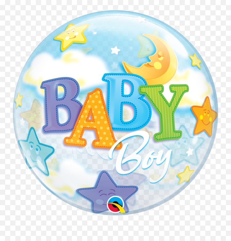 Baby Boy Round Bubble Balloon - Baby Boy Bubble Balloon Emoji,Justice Emoji Party Supplies