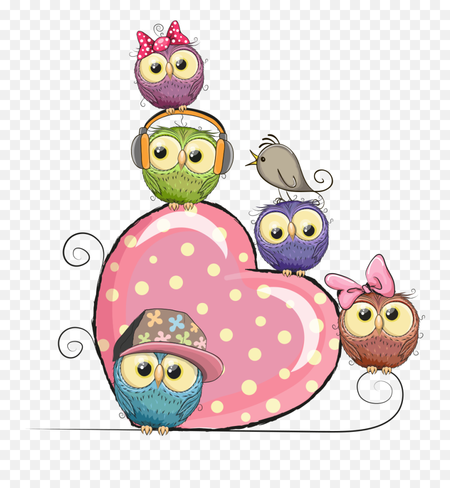 Download Pink Owl And Illustration Owls Vector Hearts - Clipart Of Cute Owl Emoji,Pink Owl Emoticon