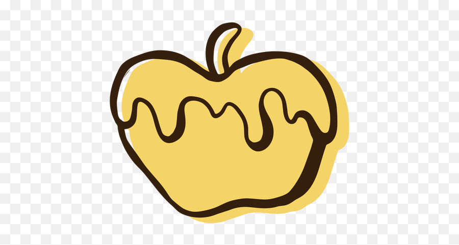 Honey Apple Hand Drawn Transparent Png - Fresh Emoji,Honey Emoticon Apple