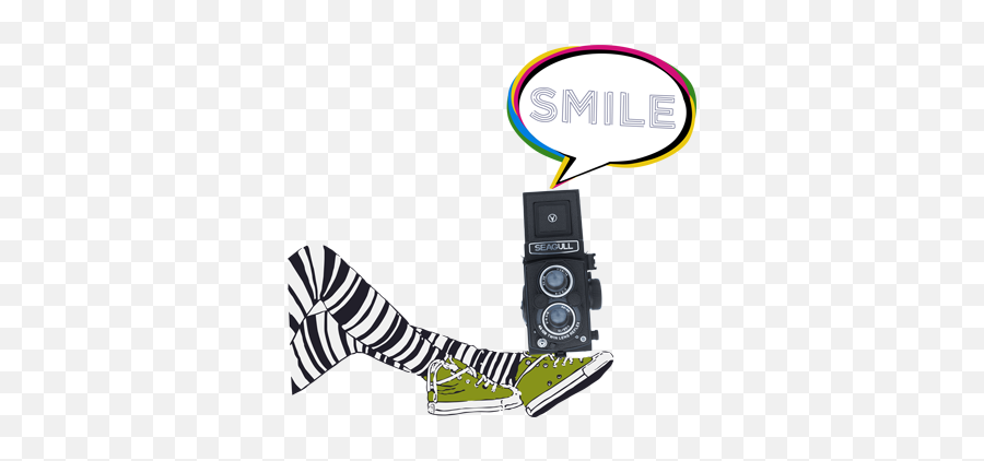 Sticker Decorativo Gambe E Fotocamera - Tenstickers Emoji,Emoticon Femminili