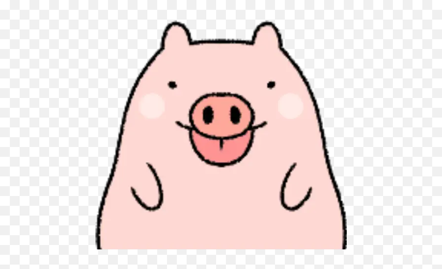 Very Cute And Round Pig Emoji Stickers For Whatsapp,Pigs Emoji