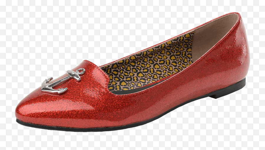 Download Red Sparkle Anchor Patent Pointed Toe Flats Emoji,Dress Shoe Emoji