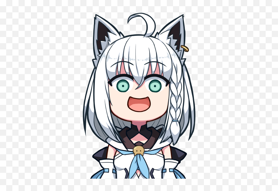 Shirakami Fubuki Hololive Drawn By Kagelantern Danbooru Emoji,Discord Open Mouth Emoji