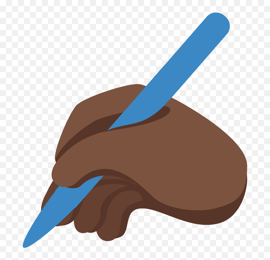 Writing Hand Dark Skin Tone Emoji - Writing Hand Sticker,Iphone Hand Emoji