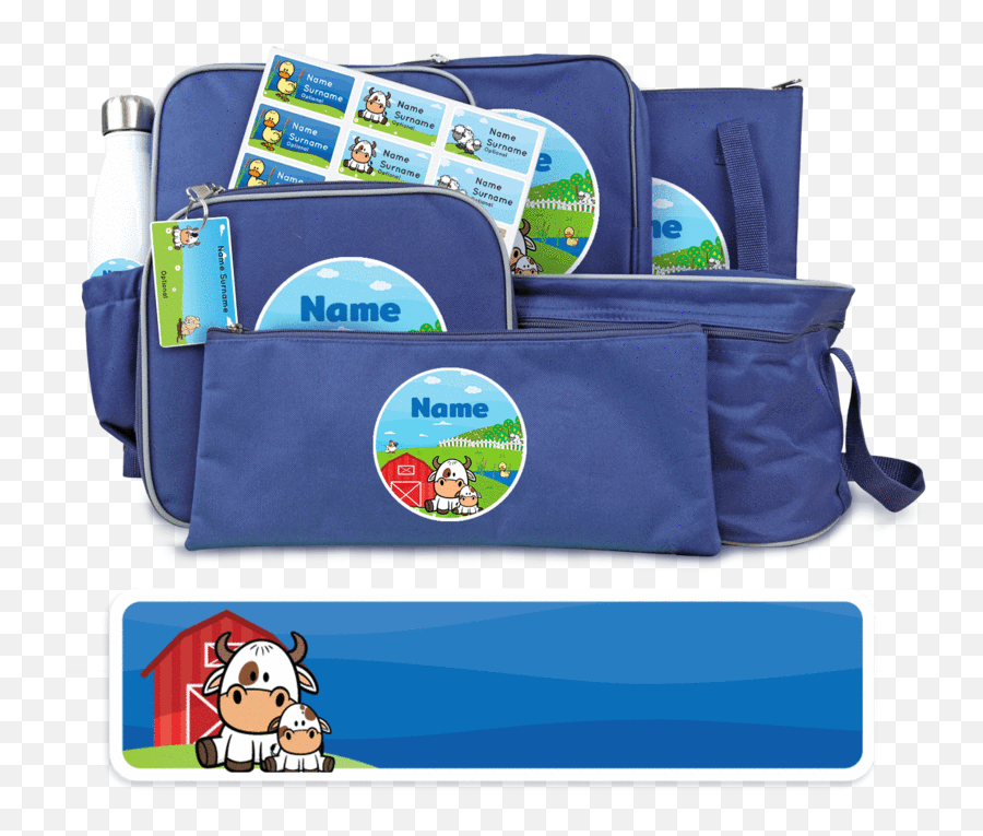 Bundle Pack Blue - Personalised Back2school Set Rupa Geometri Emoji,Purse Pants Emoji