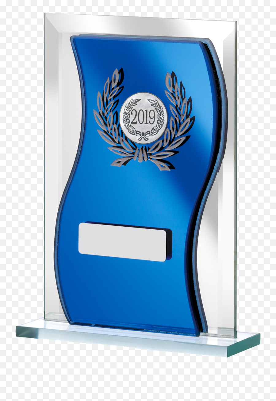 2019 Blue Mirrored Glass Plaque Award 125cm 5 - Podium Emoji,Star Shoe Emoji